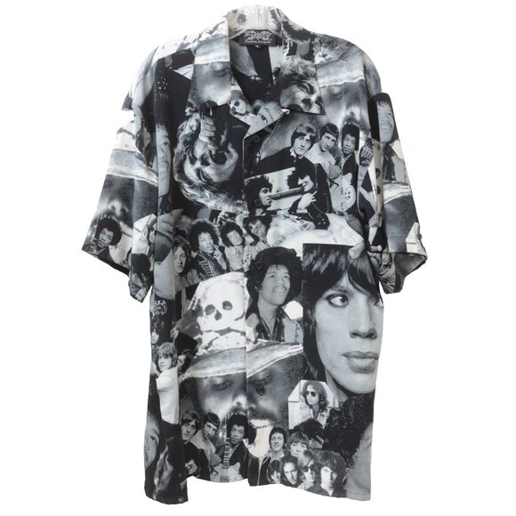 Dragonfly All Over Button ROCK Shirt XL JIMI Hendrix LED Zeppelin ROLLING Stones - Picture 1 of 9